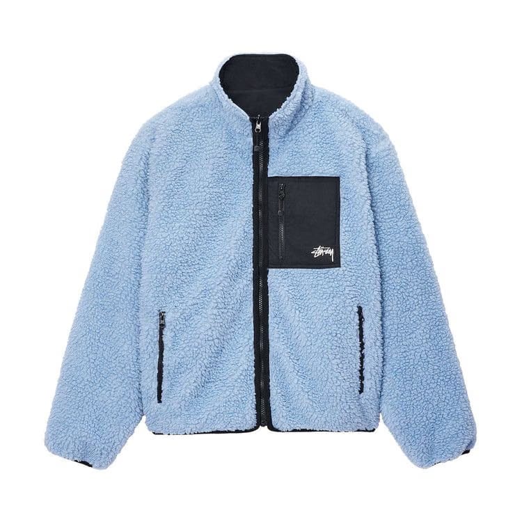 Stussy Sherpa Reversible Jacket Light Denim
