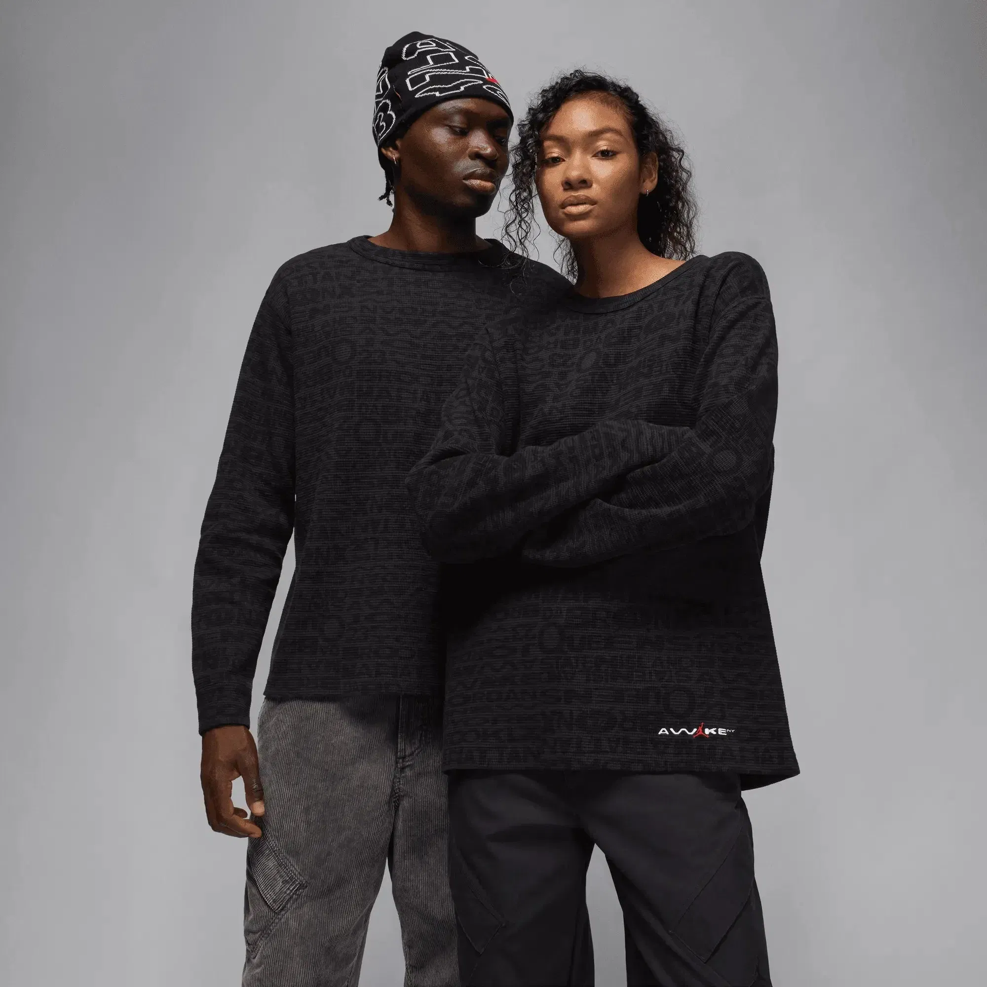 Air Jordan Jordan x Awake NY Thermal Shirt (Black/Black/White/University Red)