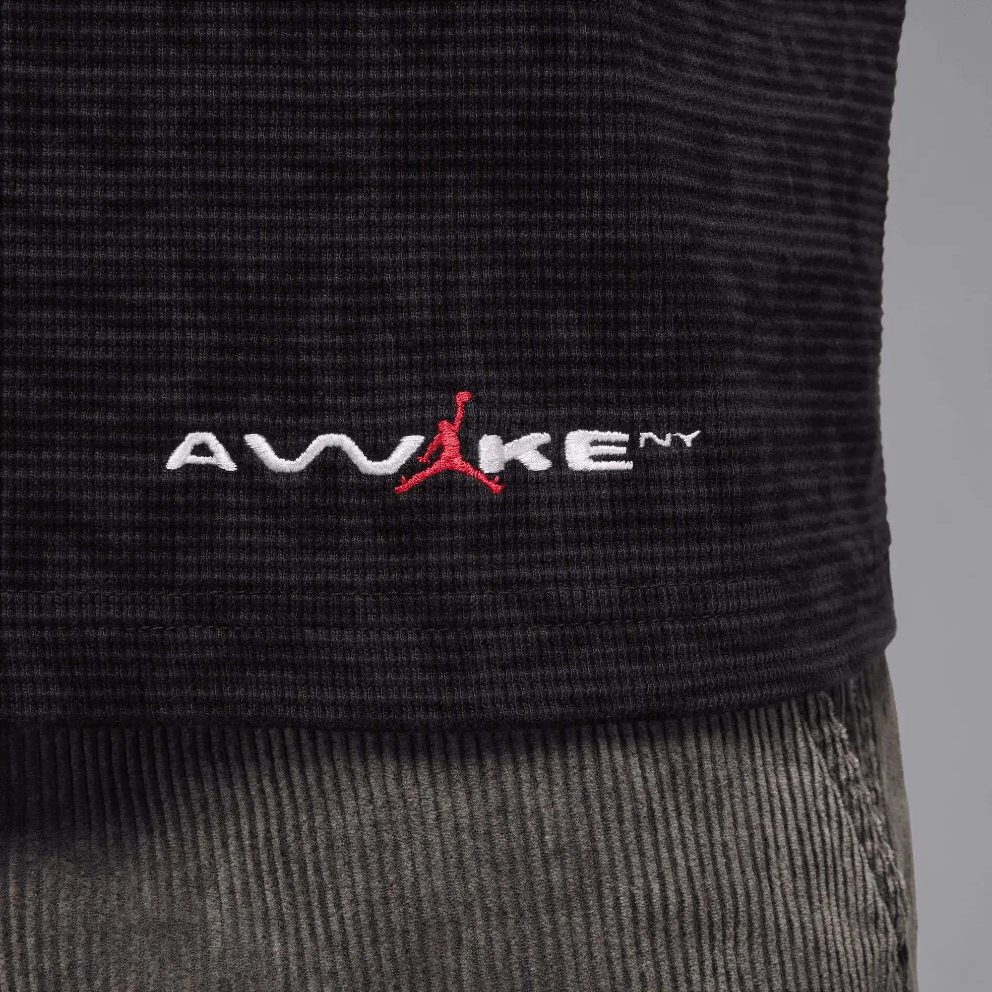 Air Jordan Jordan x Awake NY Thermal Shirt (Black/Black/White/University Red)