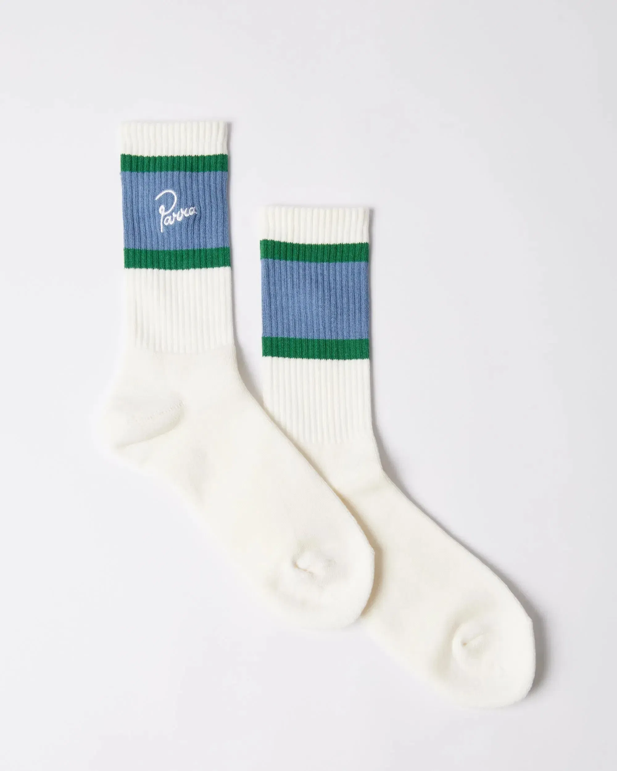byParra Signature Striped Crew Socks (White)