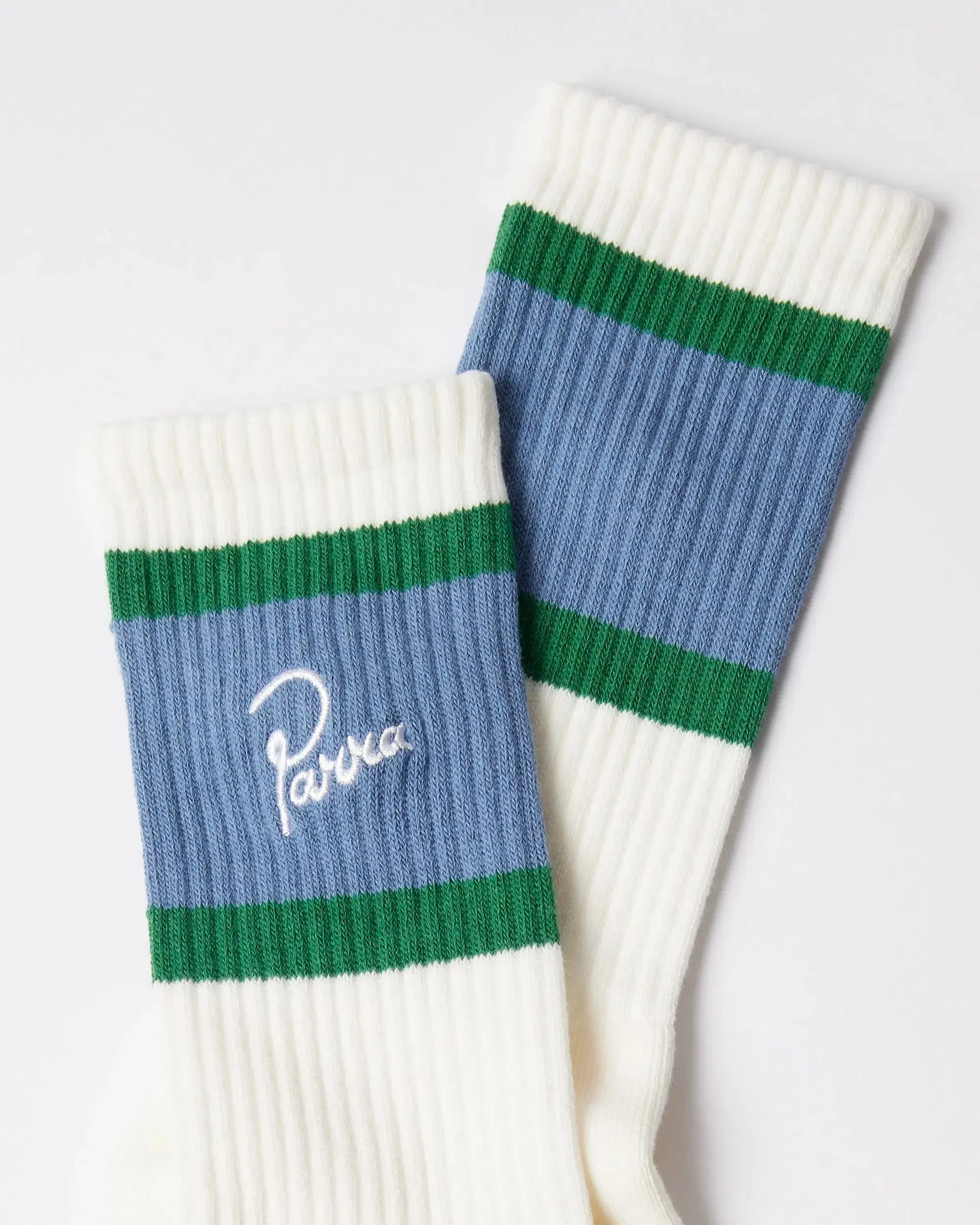 byParra Signature Striped Crew Socks (White)