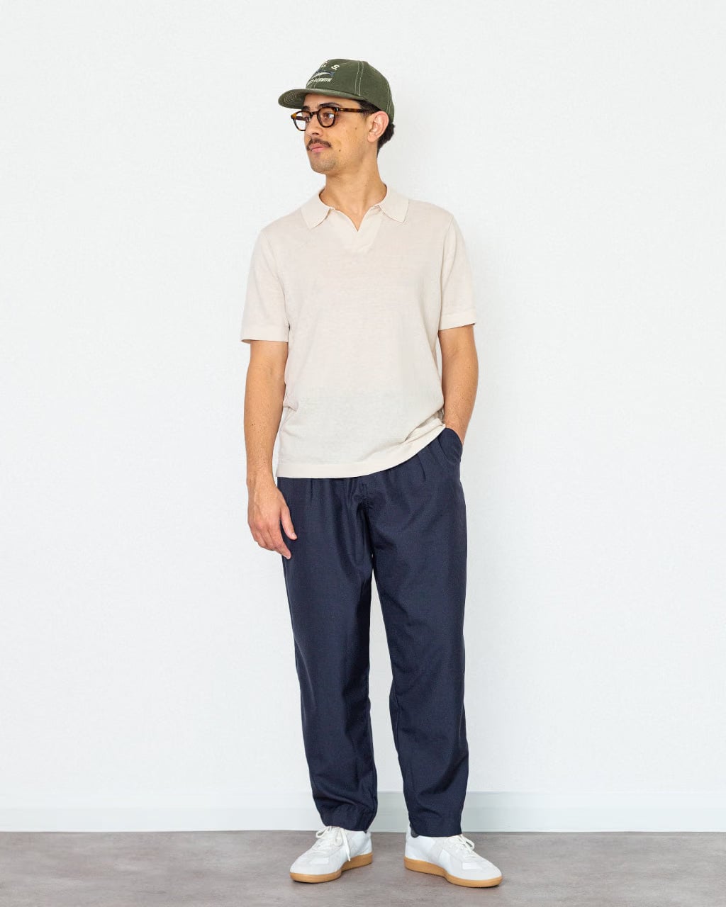 Universal Works Pleated Track Pant - Tropical Suiting Navy