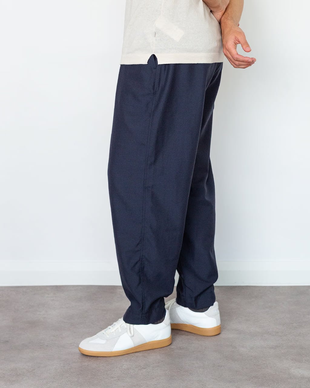 Universal Works Pleated Track Pant - Tropical Suiting Navy