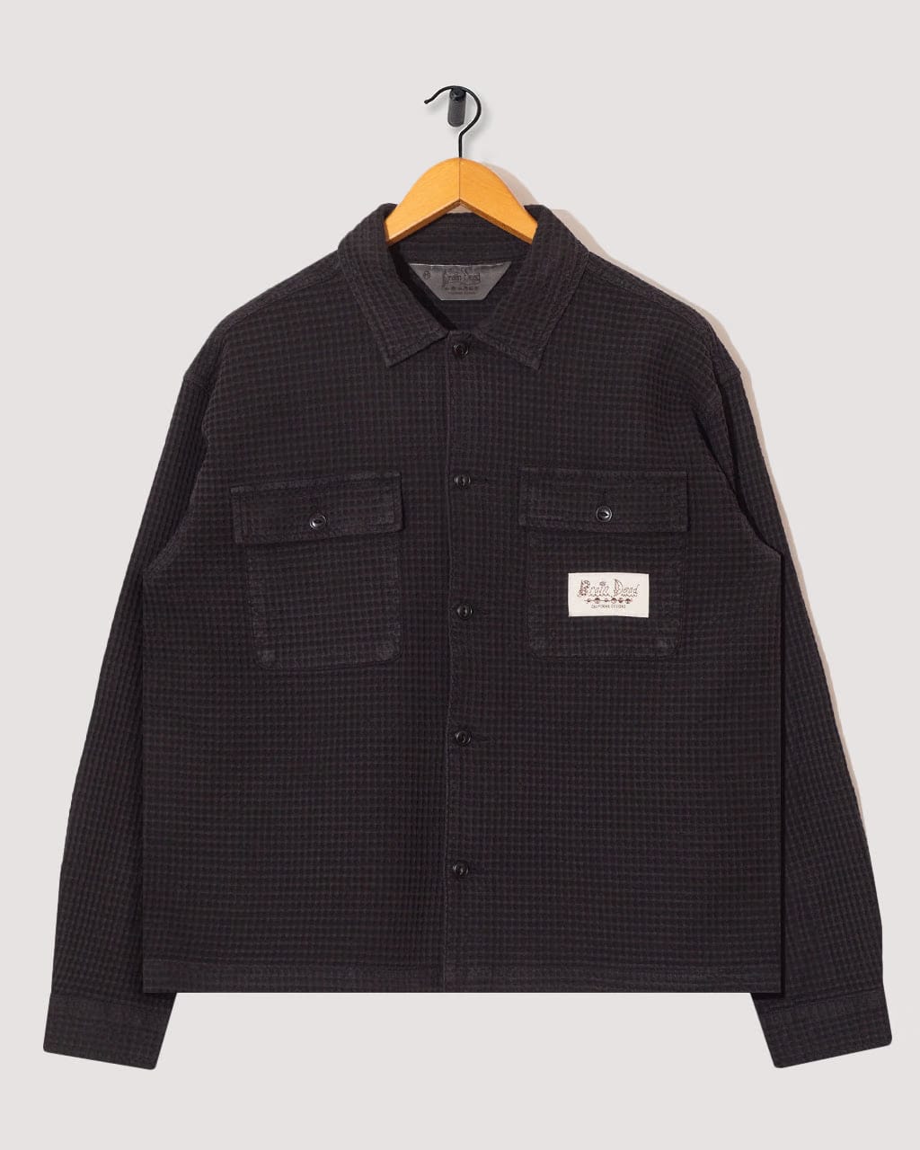 Brain Dead Waffle Button Front Shirt - Black