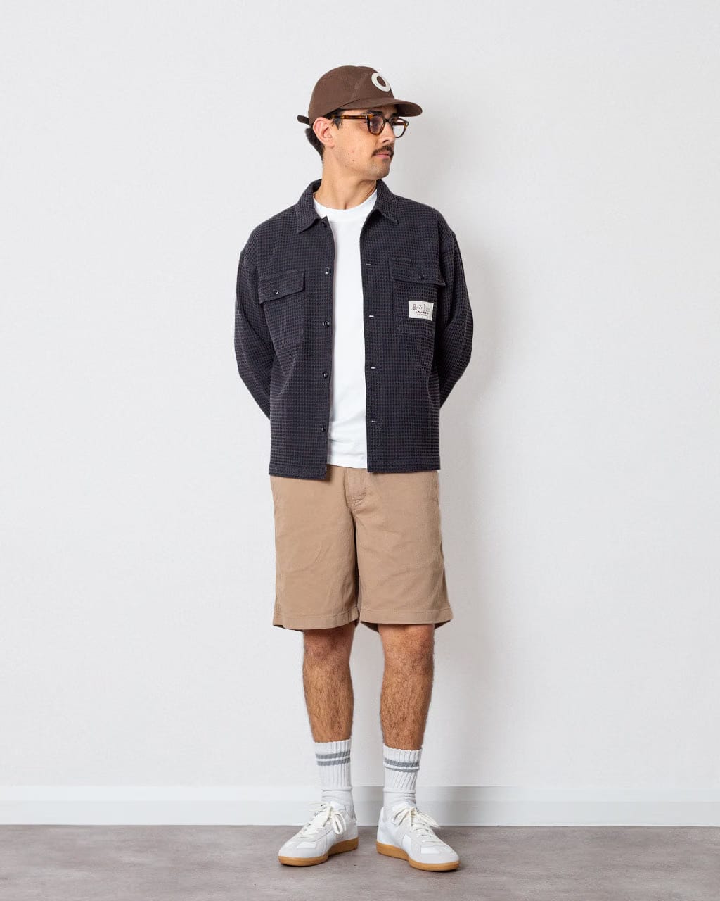Brain Dead Waffle Button Front Shirt - Black