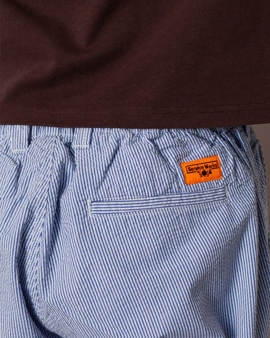 Service Works Seersucker Waiter Pant - Navy Stripe
