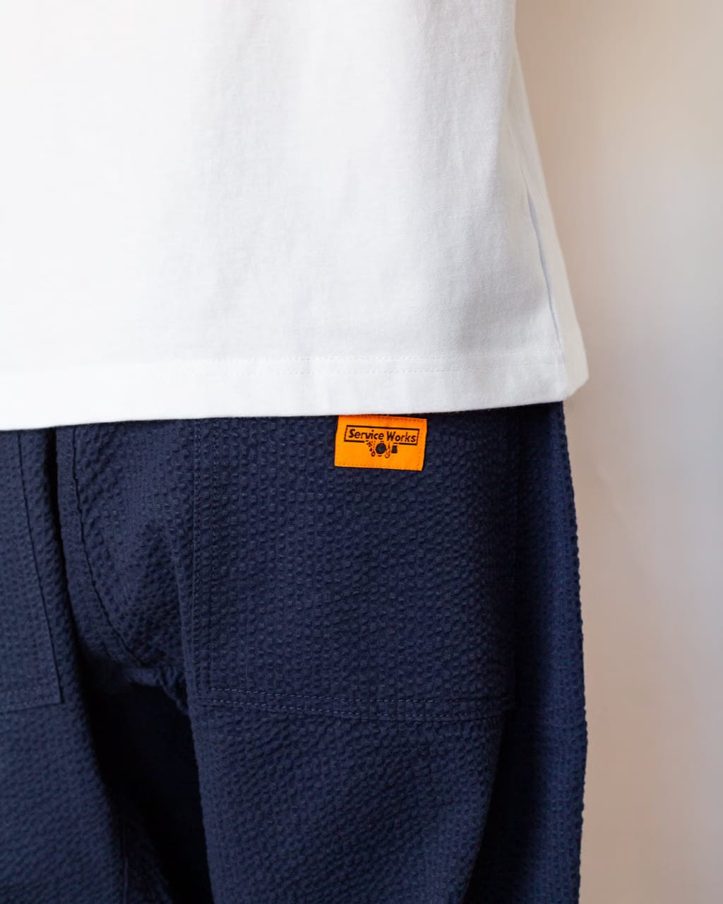 Service Works Seersucker Chef Pant - Dark Navy