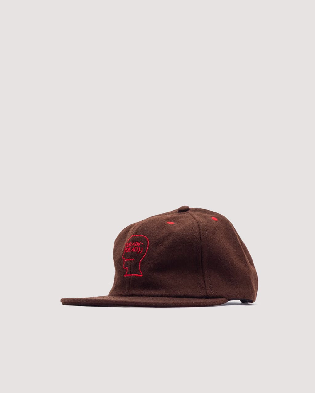 Brain Dead FLANNEL CLASSIC LOGOHEAD 6 PANEL HAT - Brown