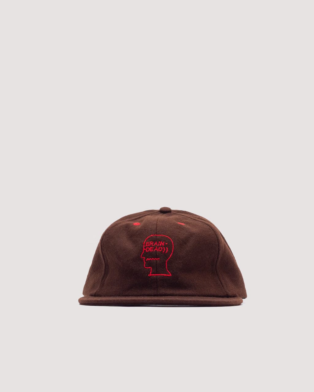 Brain Dead FLANNEL CLASSIC LOGOHEAD 6 PANEL HAT - Brown