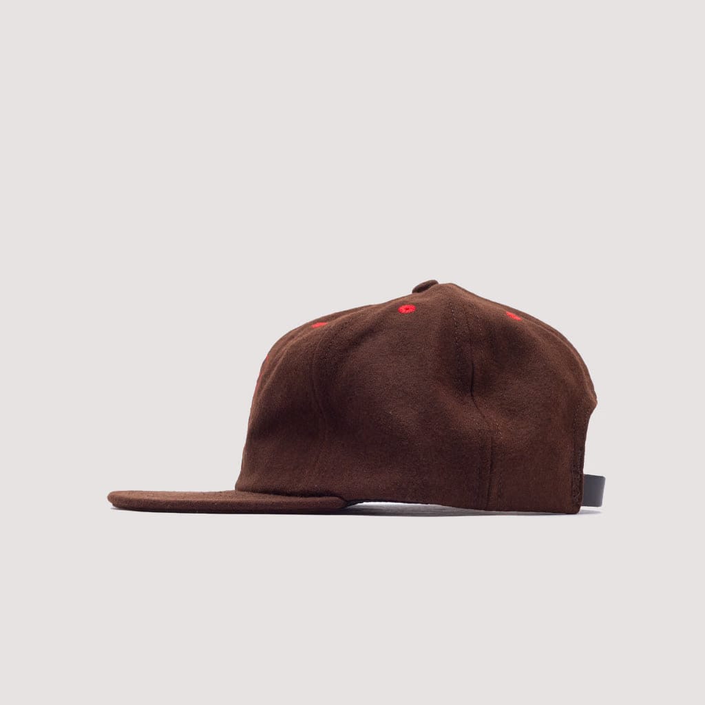 Brain Dead FLANNEL CLASSIC LOGOHEAD 6 PANEL HAT - Brown