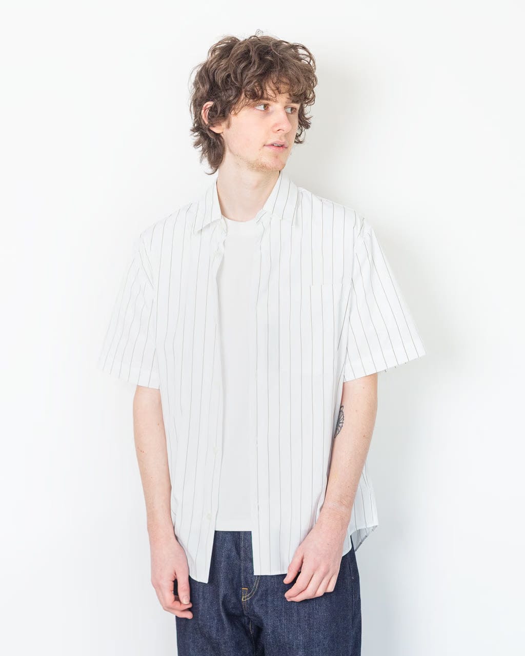 Annarr Anraslund Classic Stripe S/S Shirt - Brilliant White