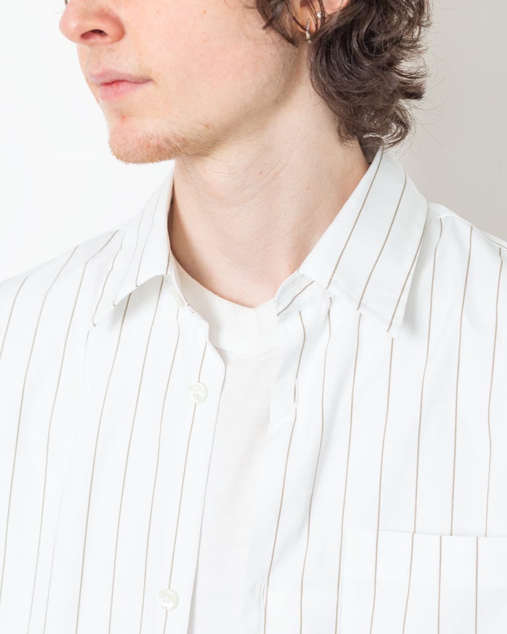 Annarr Anraslund Classic Stripe S/S Shirt - Brilliant White