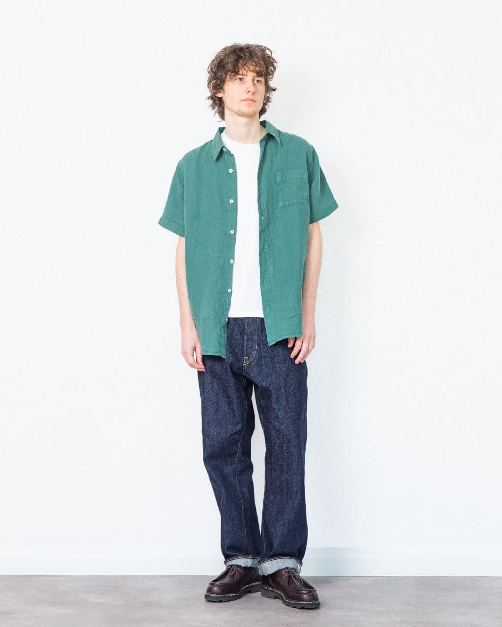 Armor Lux Catamaran Shirt - Dark Ivy Linen