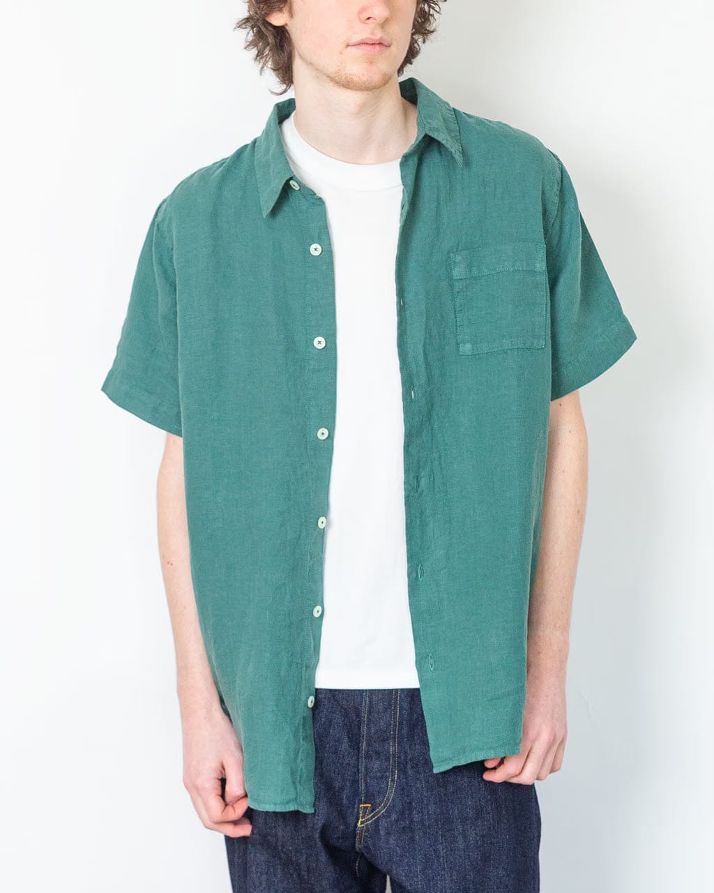 Armor Lux Catamaran Shirt - Dark Ivy Linen