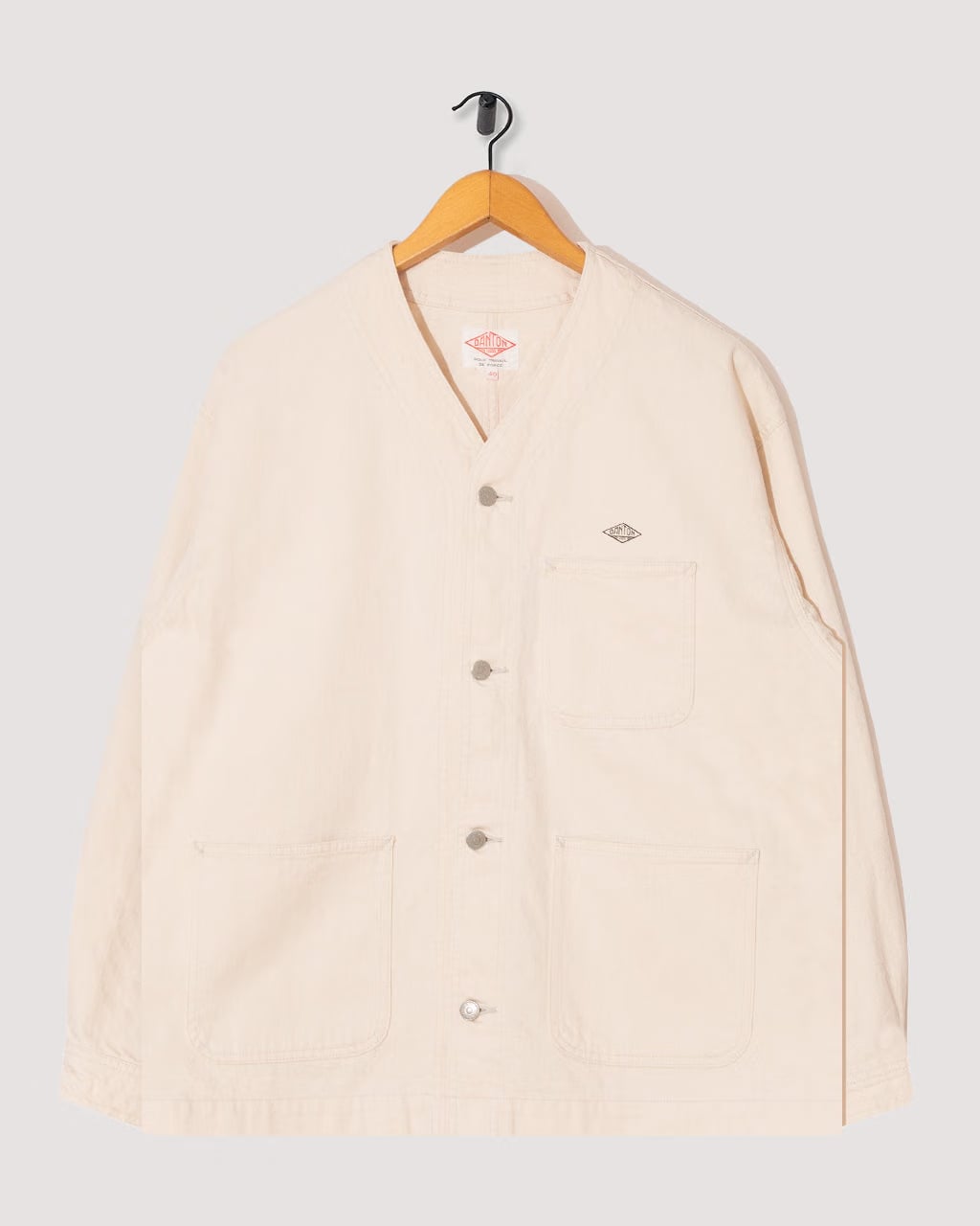 Danton Collarless Jacket - Ecru