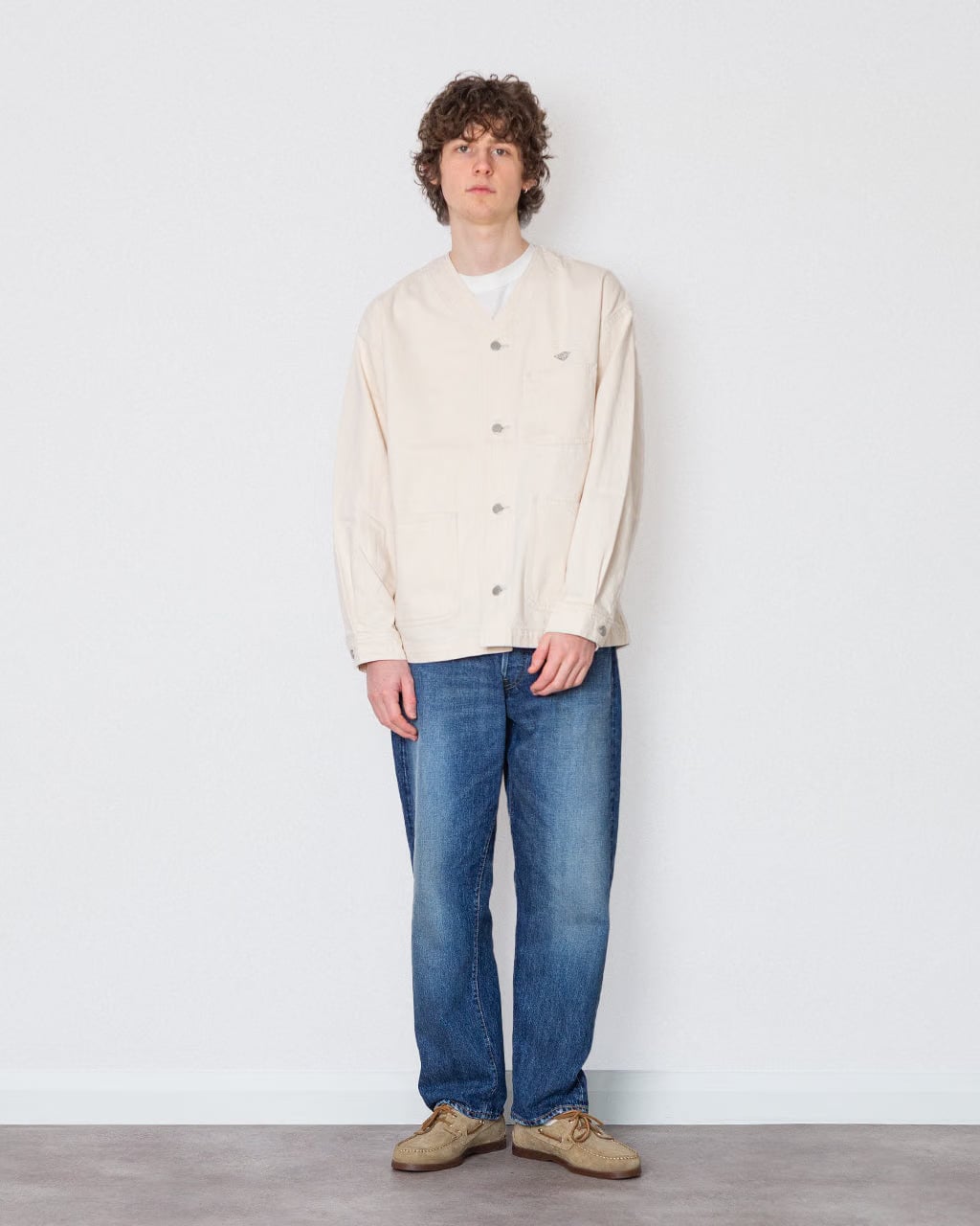 Danton Collarless Jacket - Ecru