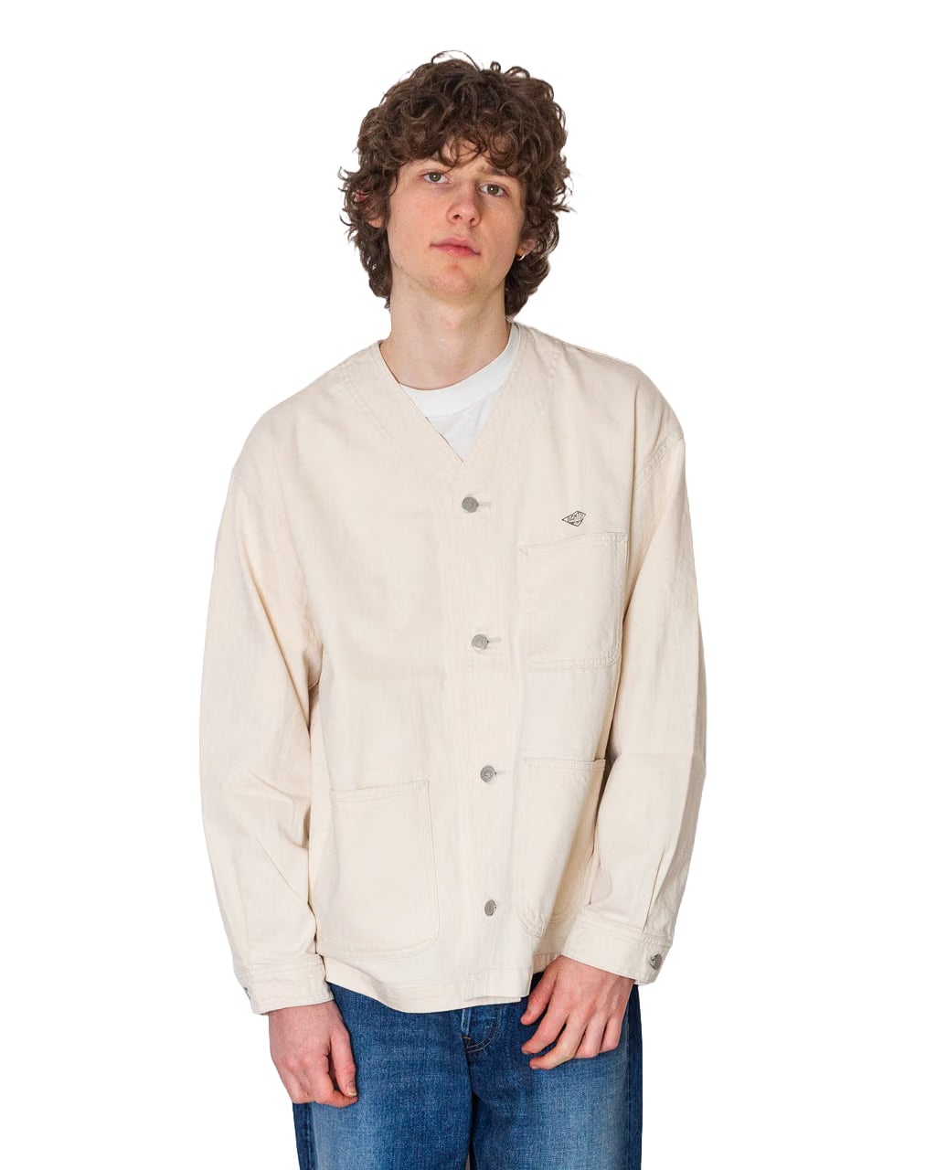 Danton Collarless Jacket - Ecru