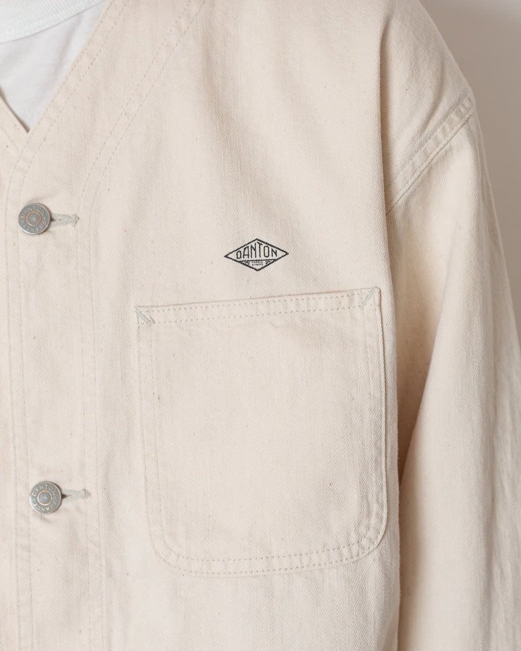 Danton Collarless Jacket - Ecru