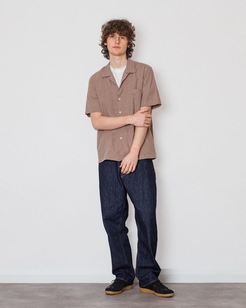 Universal Works Road Shirt Sido Linen - Brown