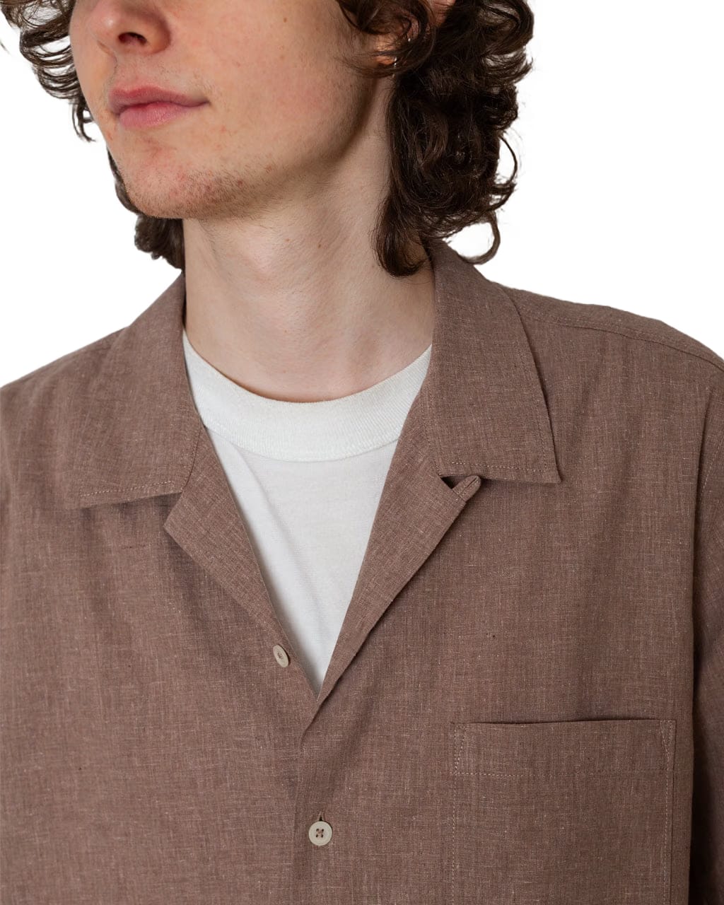 Universal Works Road Shirt Sido Linen - Brown