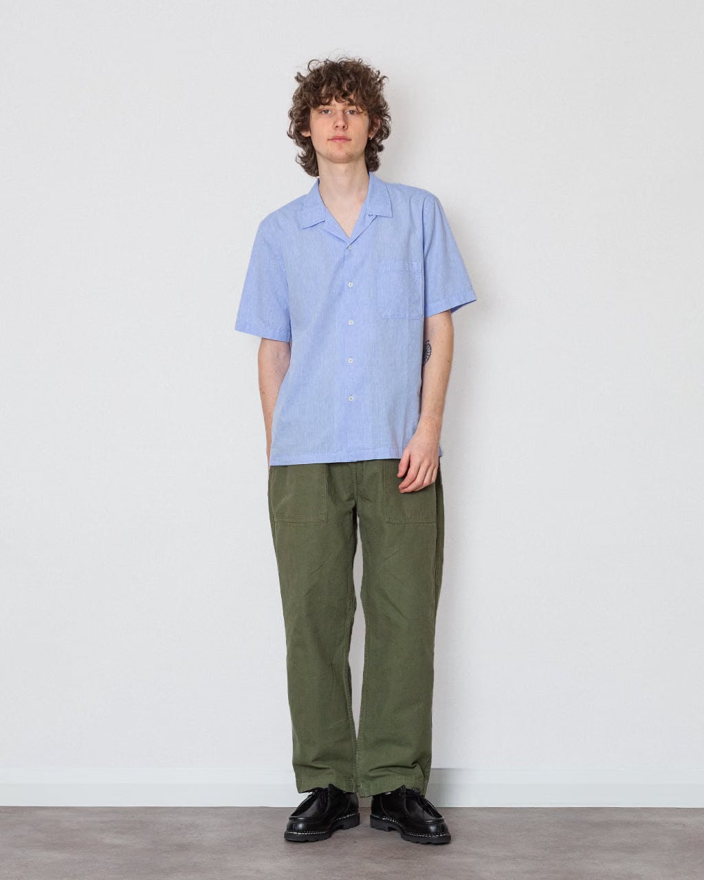 Universal Works Road Shirt Sido Linen - Sky Blue