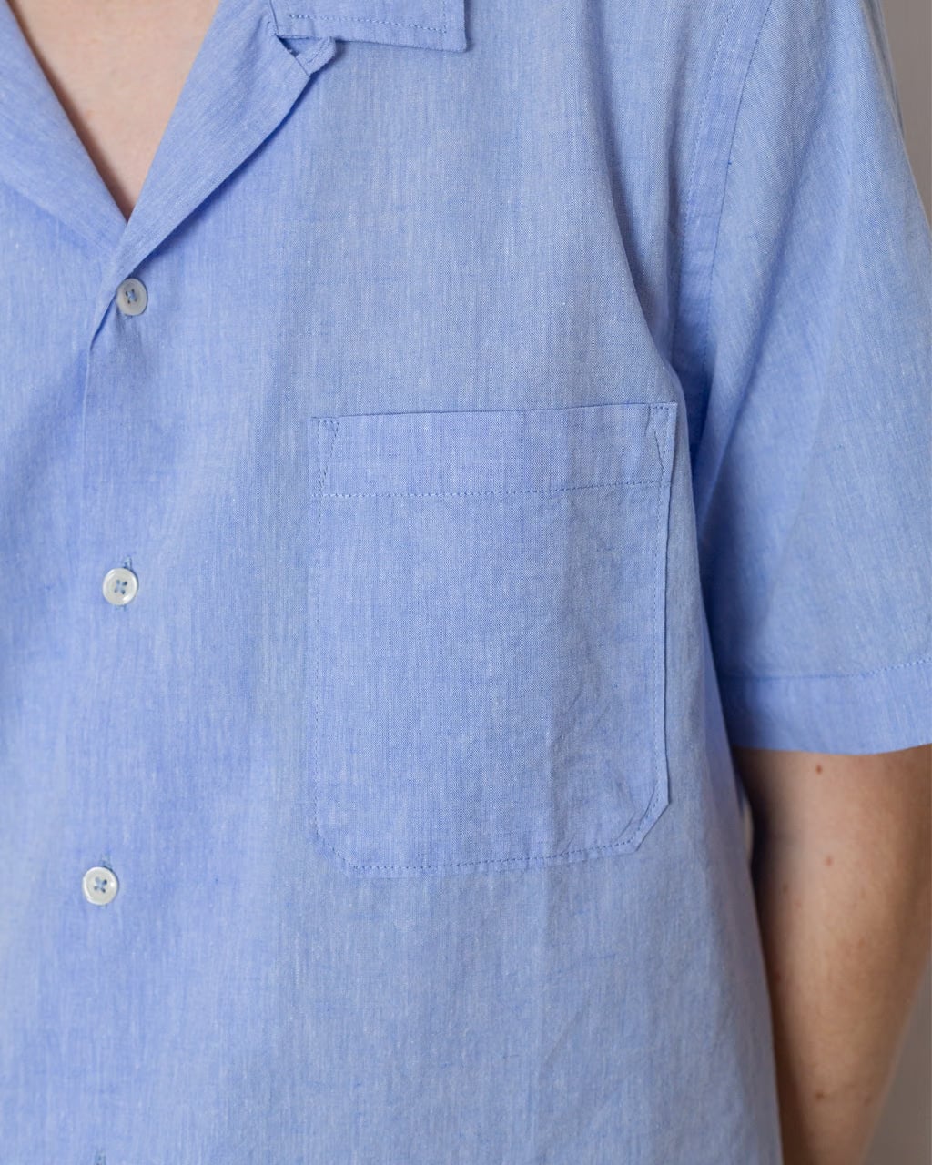 Universal Works Road Shirt Sido Linen - Sky Blue