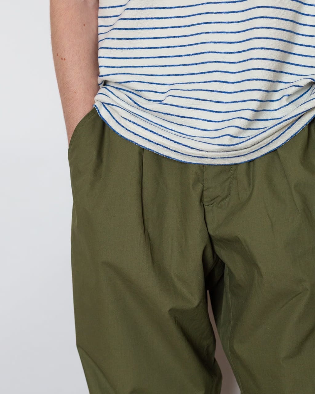 Universal Works Pleated Track Pant Poly Tech - Olive