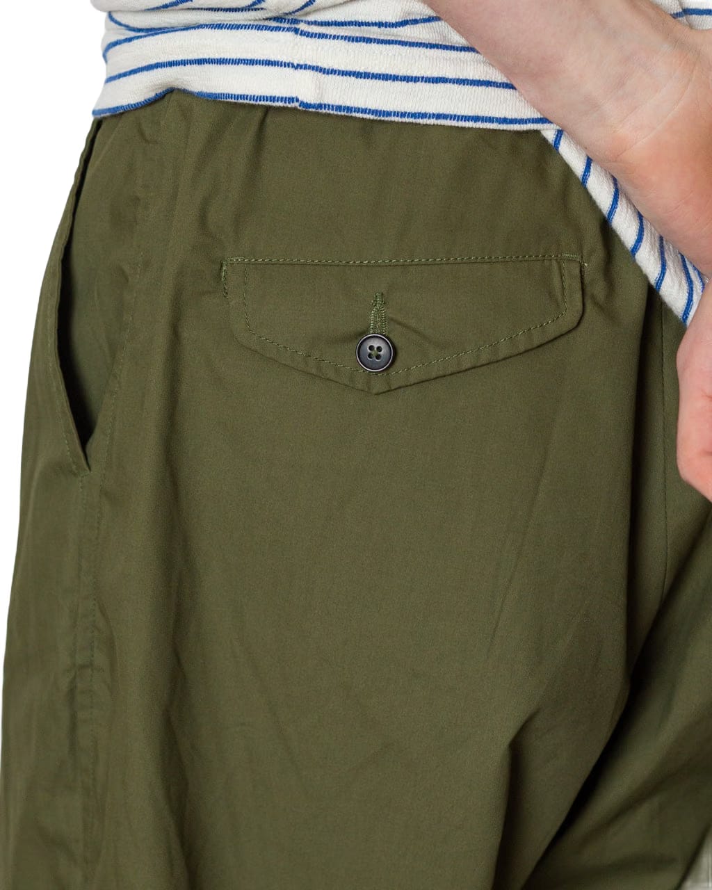 Universal Works Pleated Track Pant Poly Tech - Olive