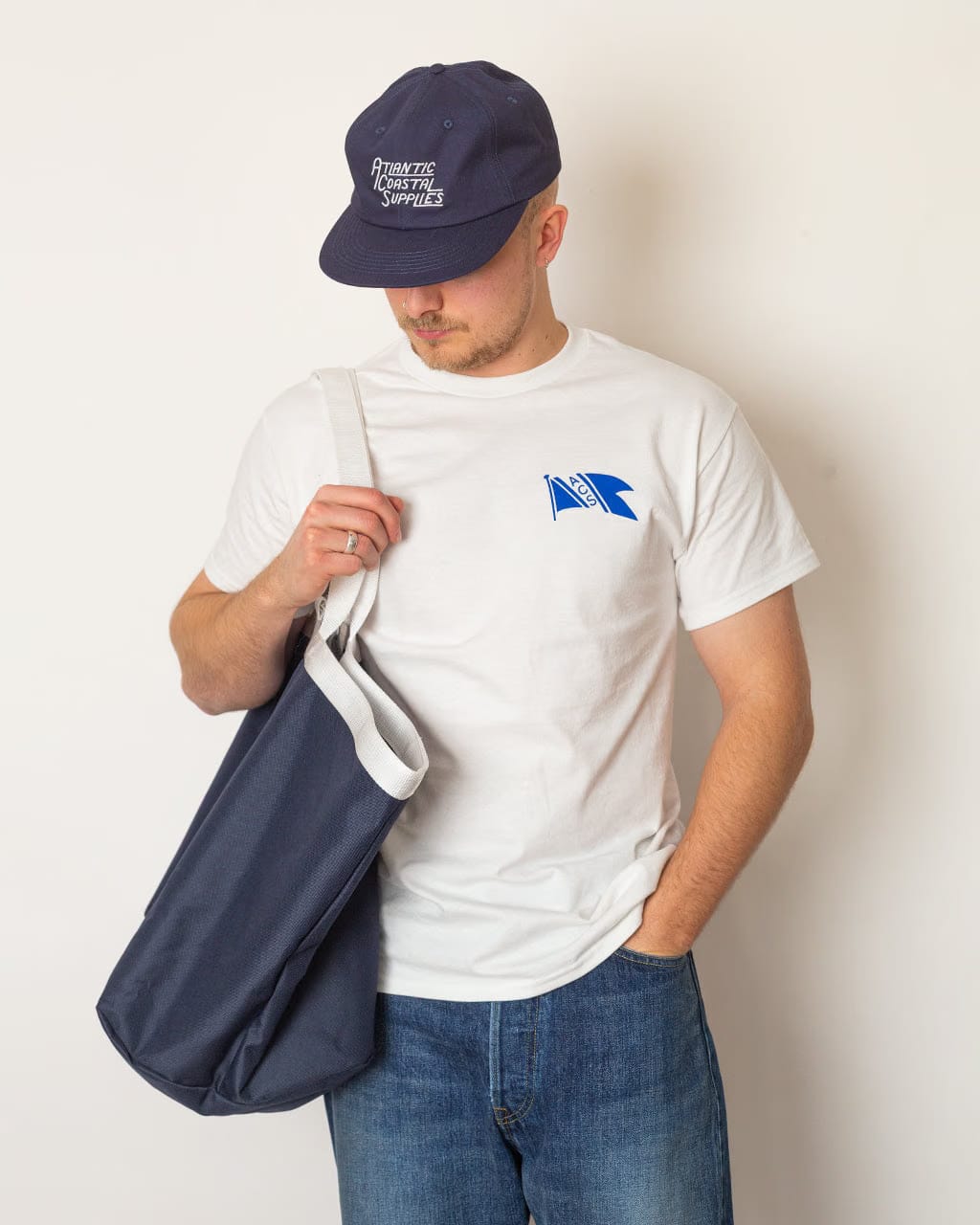 Atlantic Coastal Supplies Flag Tee S/S - White