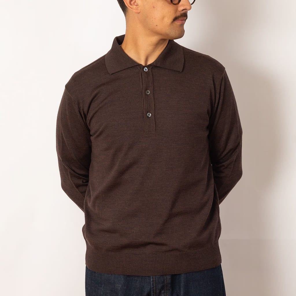 Another Aspect Another Polo Shirt 2.0 - Brown Melange