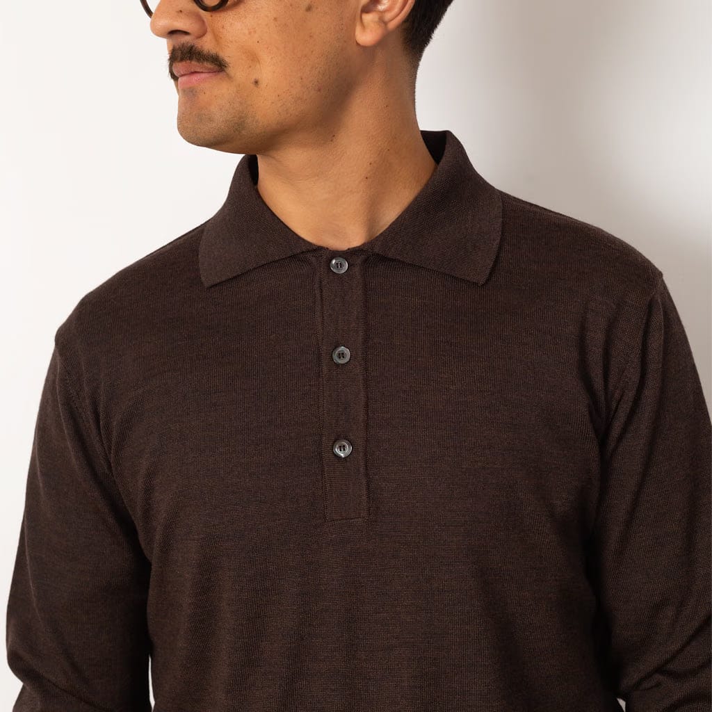 Another Aspect Another Polo Shirt 2.0 - Brown Melange