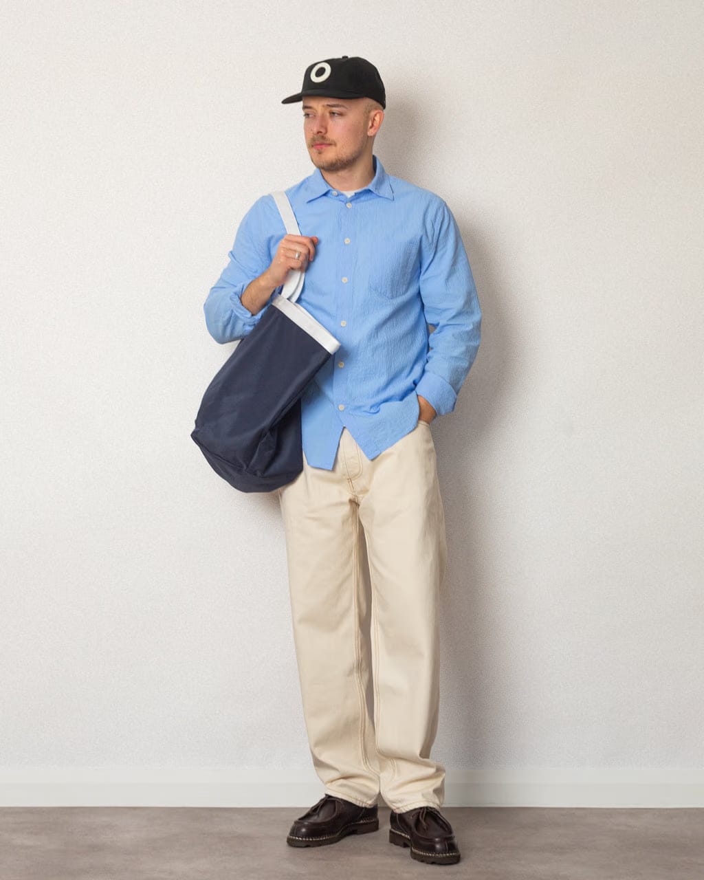 Folk Relaxed Fit Shirt - Blue Bubble Seersucker