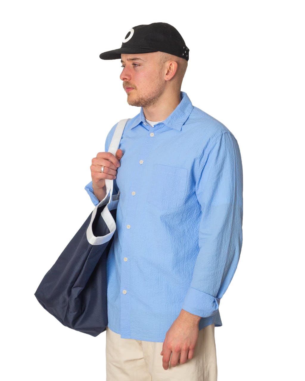 Folk Relaxed Fit Shirt - Blue Bubble Seersucker