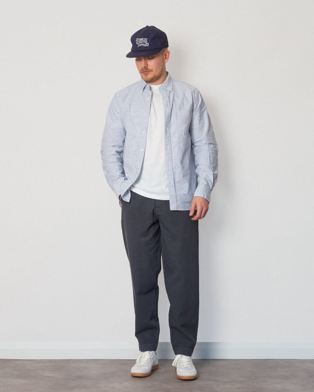 Folk Assembly Pant - Slate Blue Herringbone