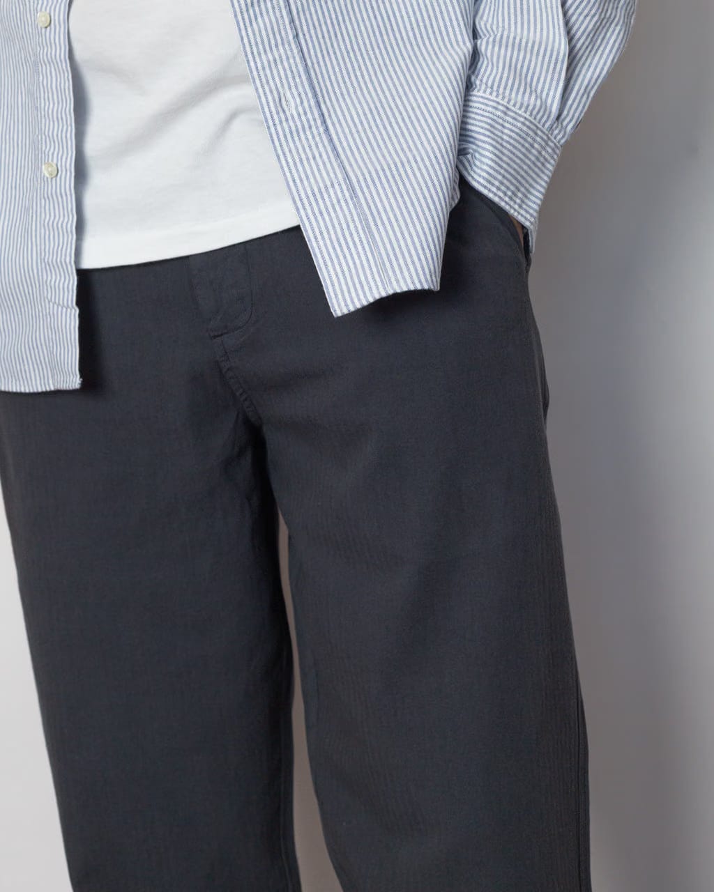 Folk Assembly Pant - Slate Blue Herringbone