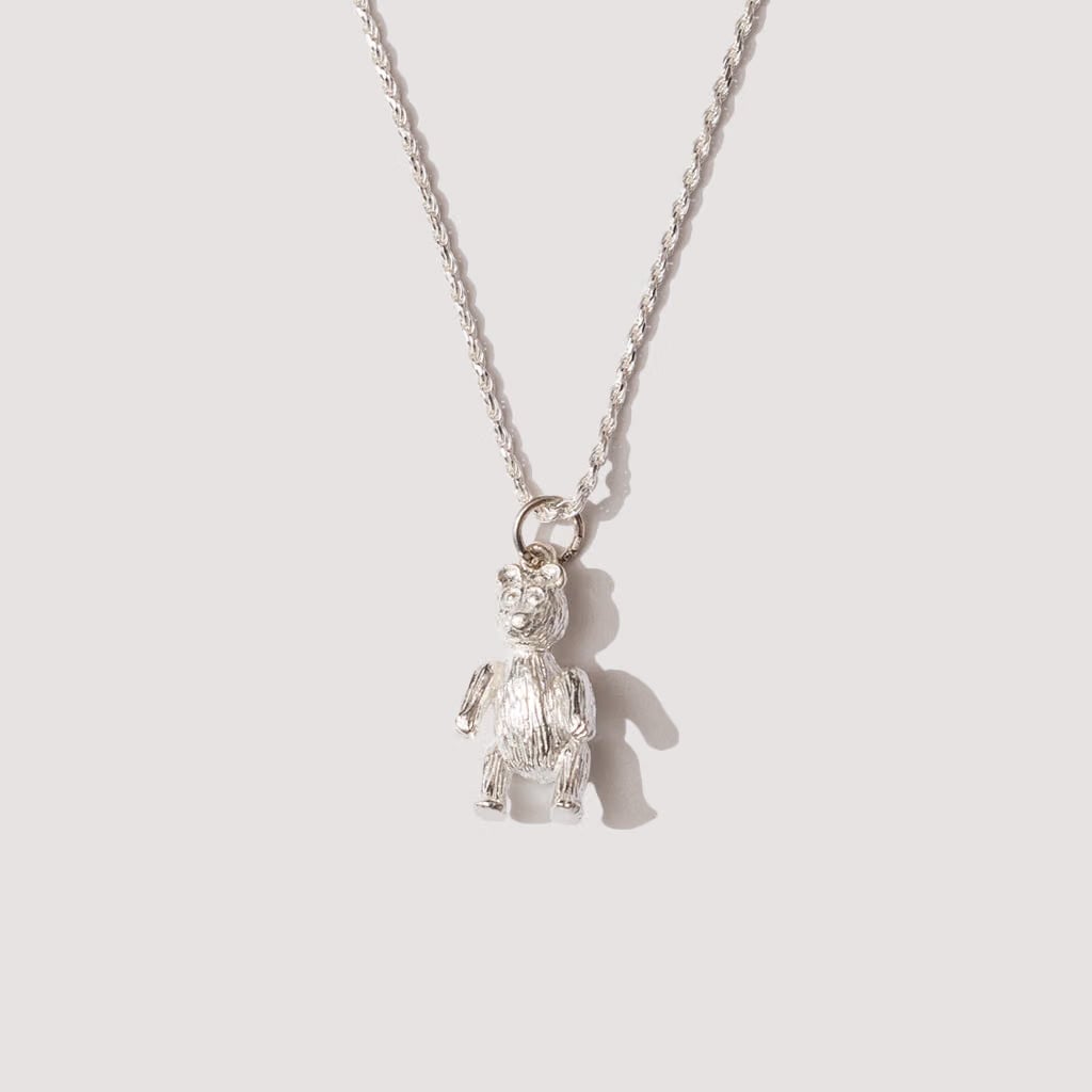 Bleue Burnham Teddy Bear Necklace - Silver