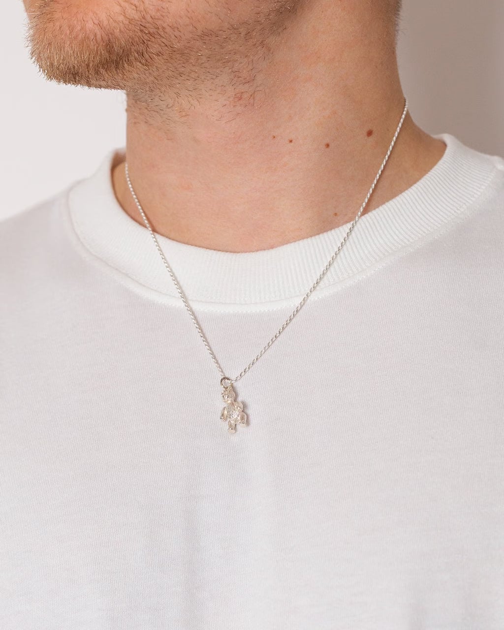 Bleue Burnham Teddy Bear Necklace - Silver