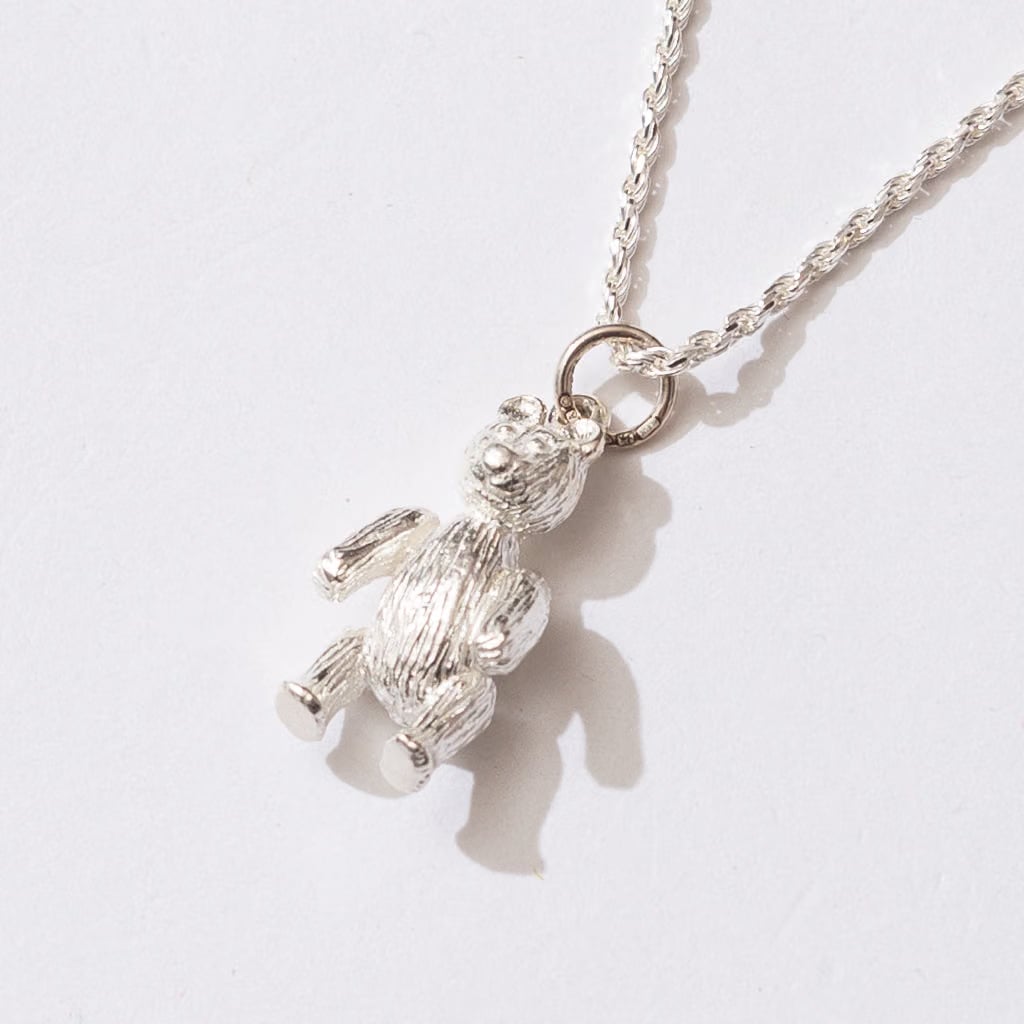 Bleue Burnham Teddy Bear Necklace - Silver
