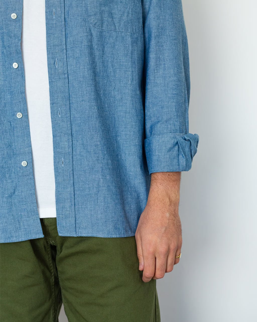 BEAMS PLUS Chambray Shirt - Sax