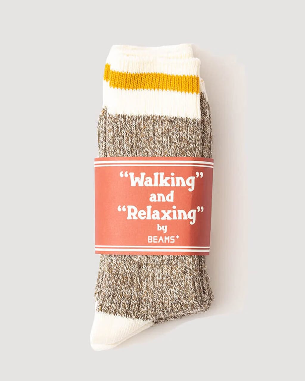 BEAMS PLUS Rag Socks 2 Pack - New Khaki/Yellow