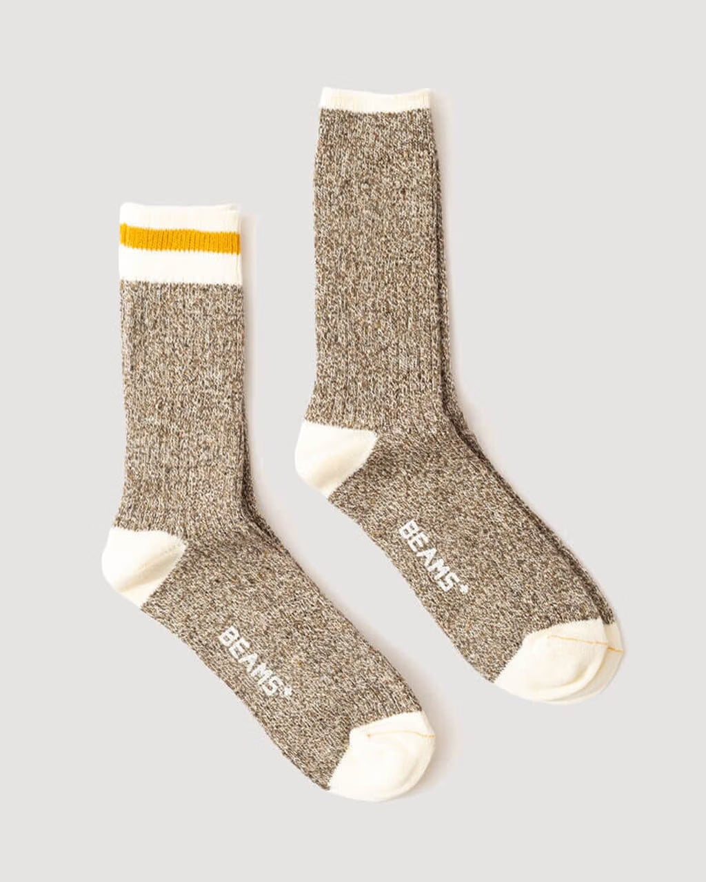 BEAMS PLUS Rag Socks 2 Pack - New Khaki/Yellow