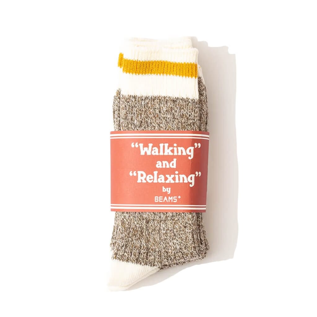 BEAMS PLUS Rag Socks 2 Pack - New Khaki/Yellow