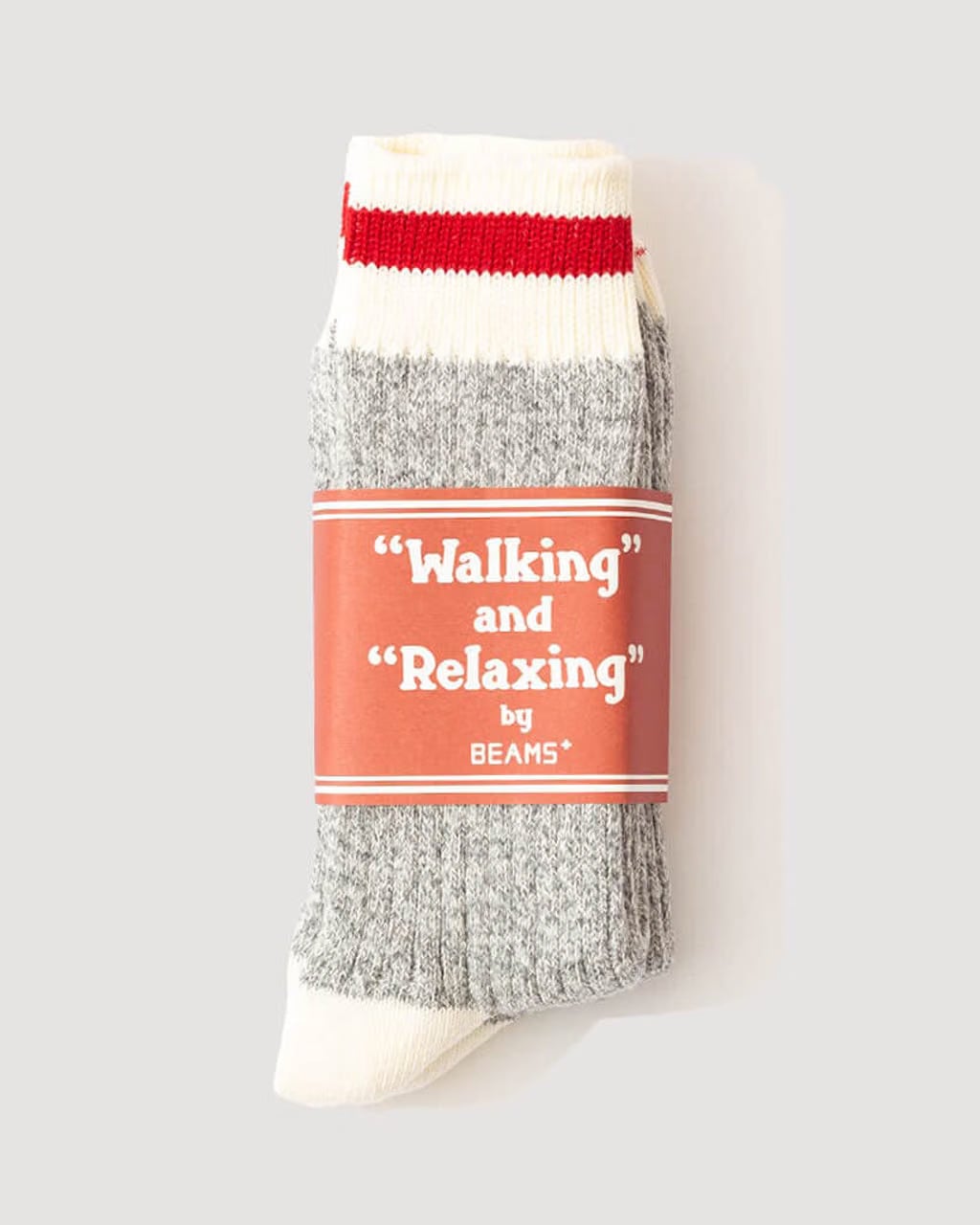 BEAMS PLUS Rag Socks 2 Pack - Grey/Red