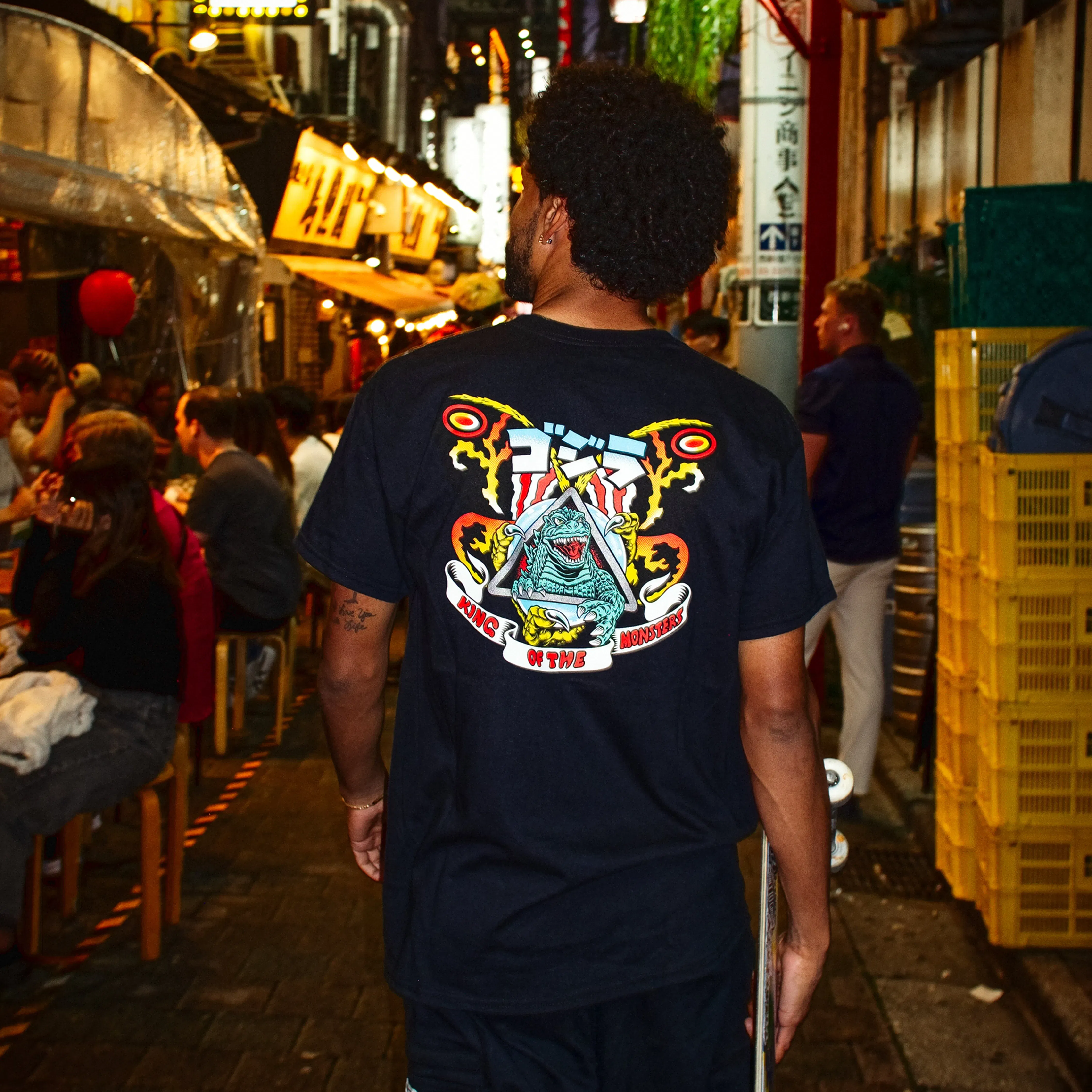 Santa Cruz vs Godzilla Natas Mothra T-Shirt Black