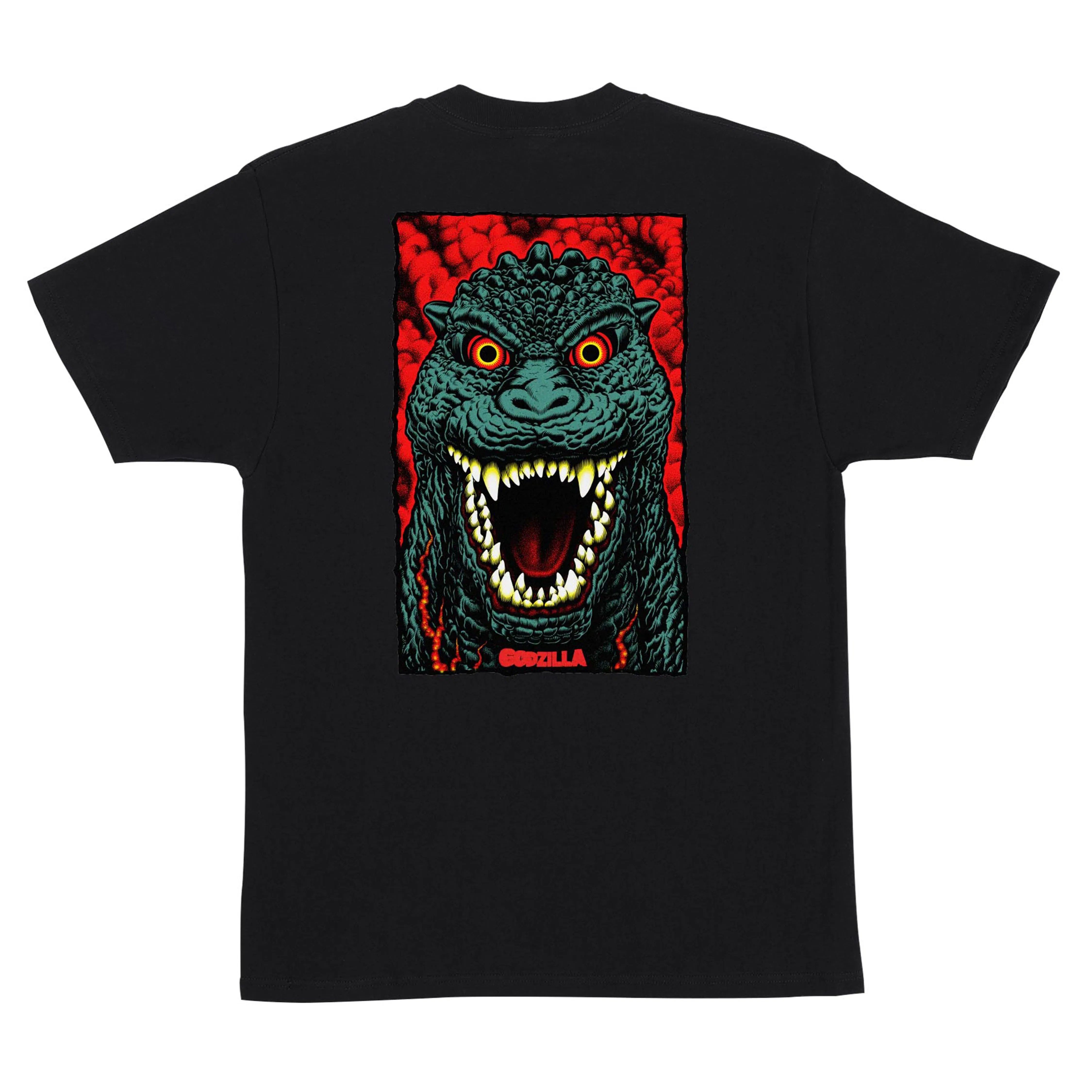 Santa Cruz vs Godzilla Destroyer Stripes T-Shirt Black