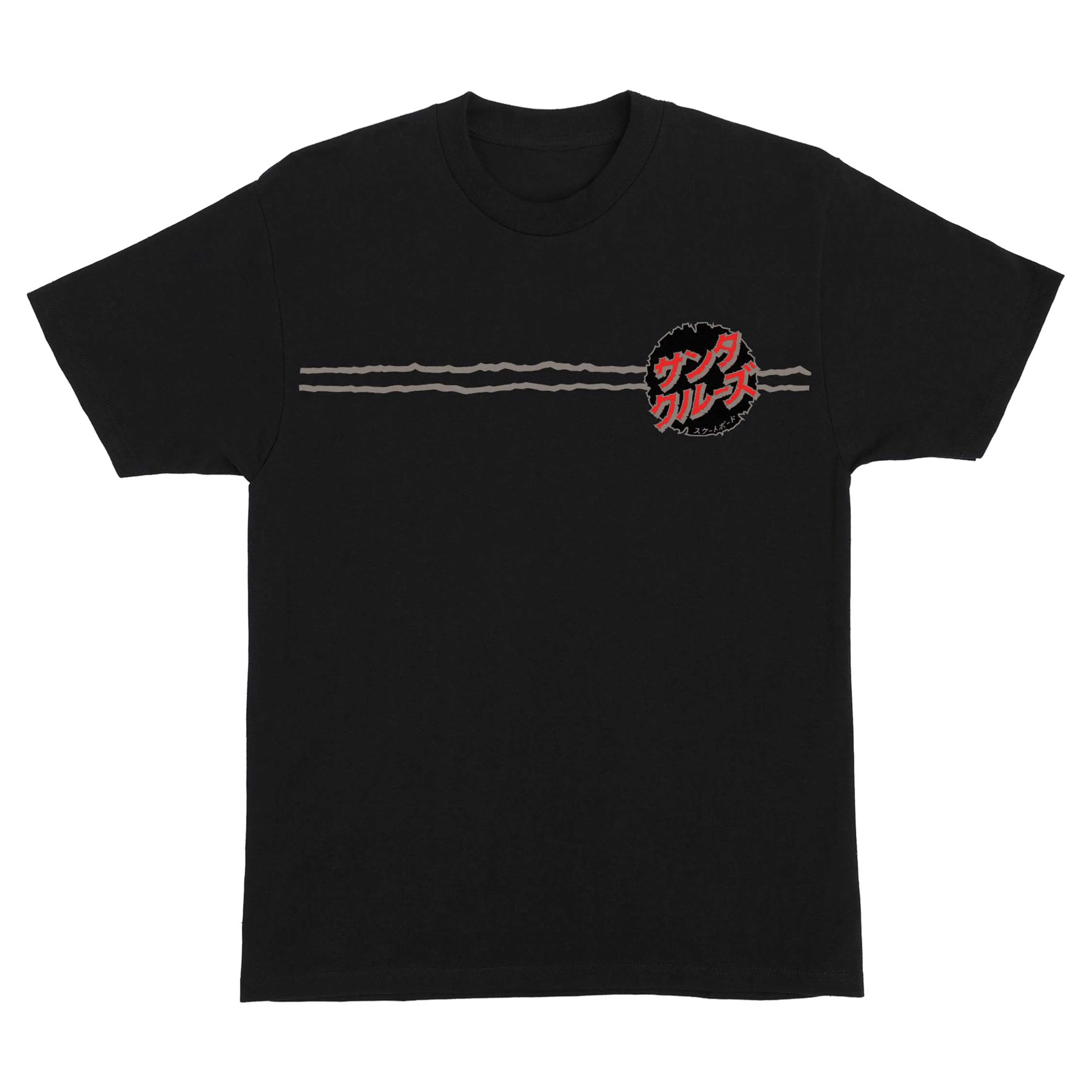 Santa Cruz vs Godzilla Destroyer Stripes T-Shirt Black