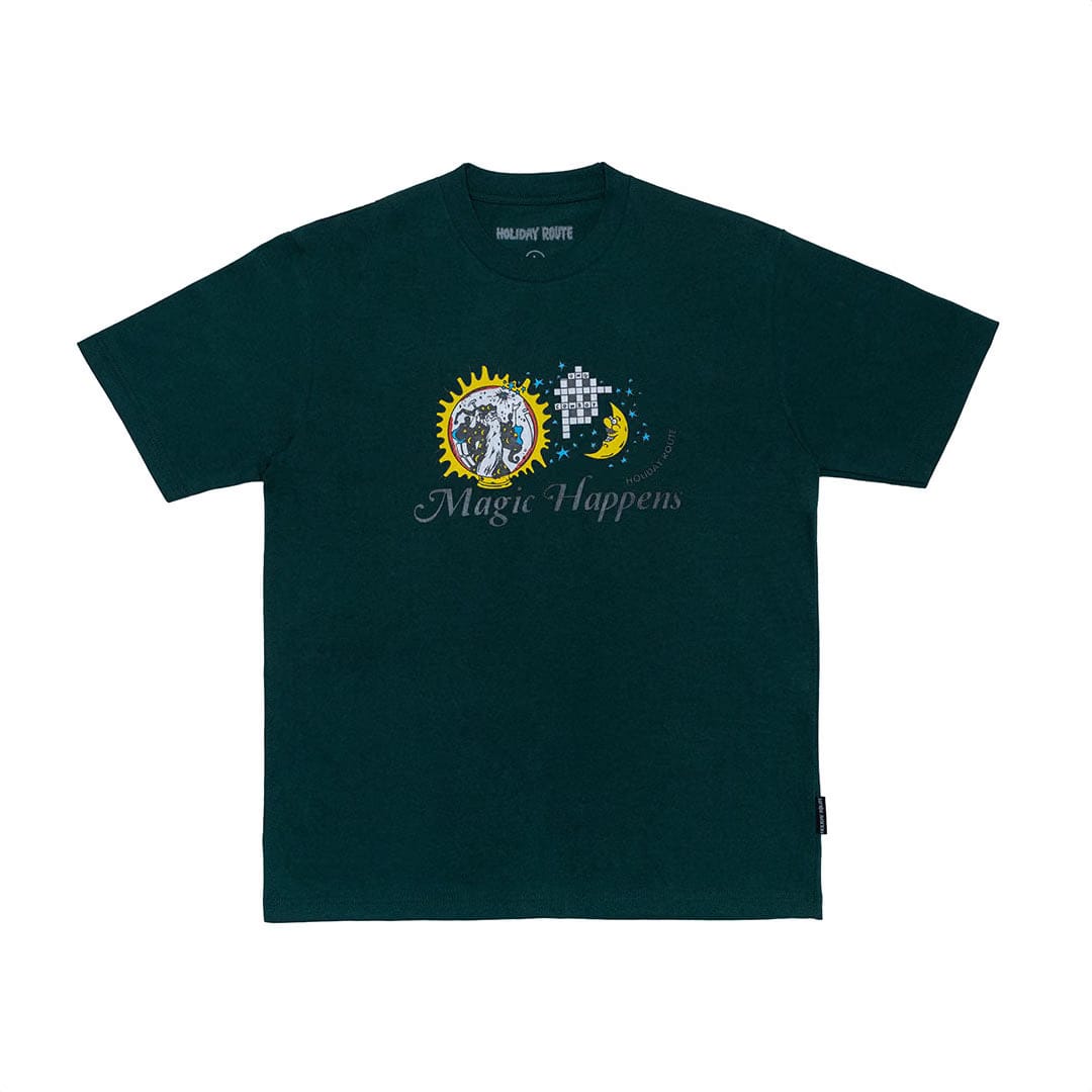 Holiday Route Magic Happens T-Shirt Dark Green