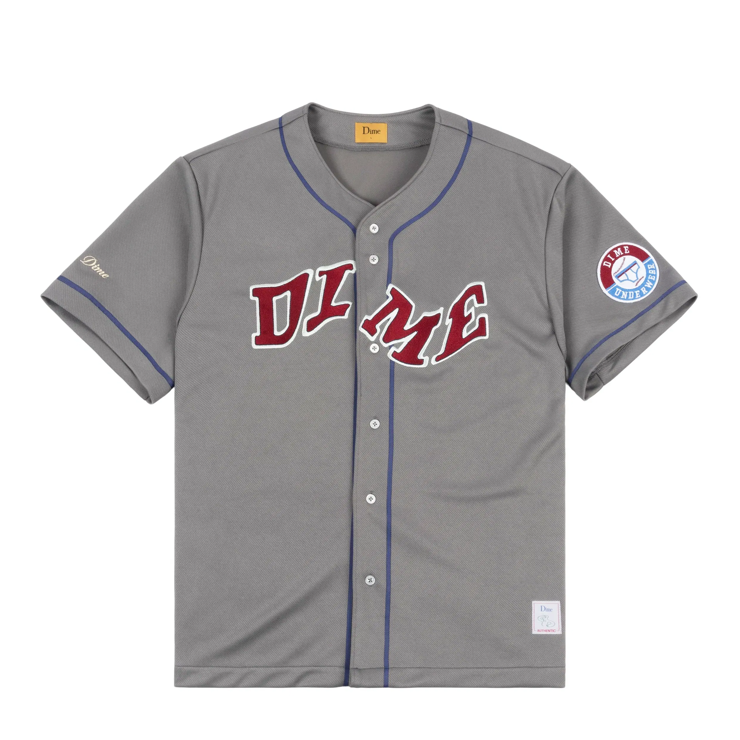 Dime League Embroidery Jersey Gray