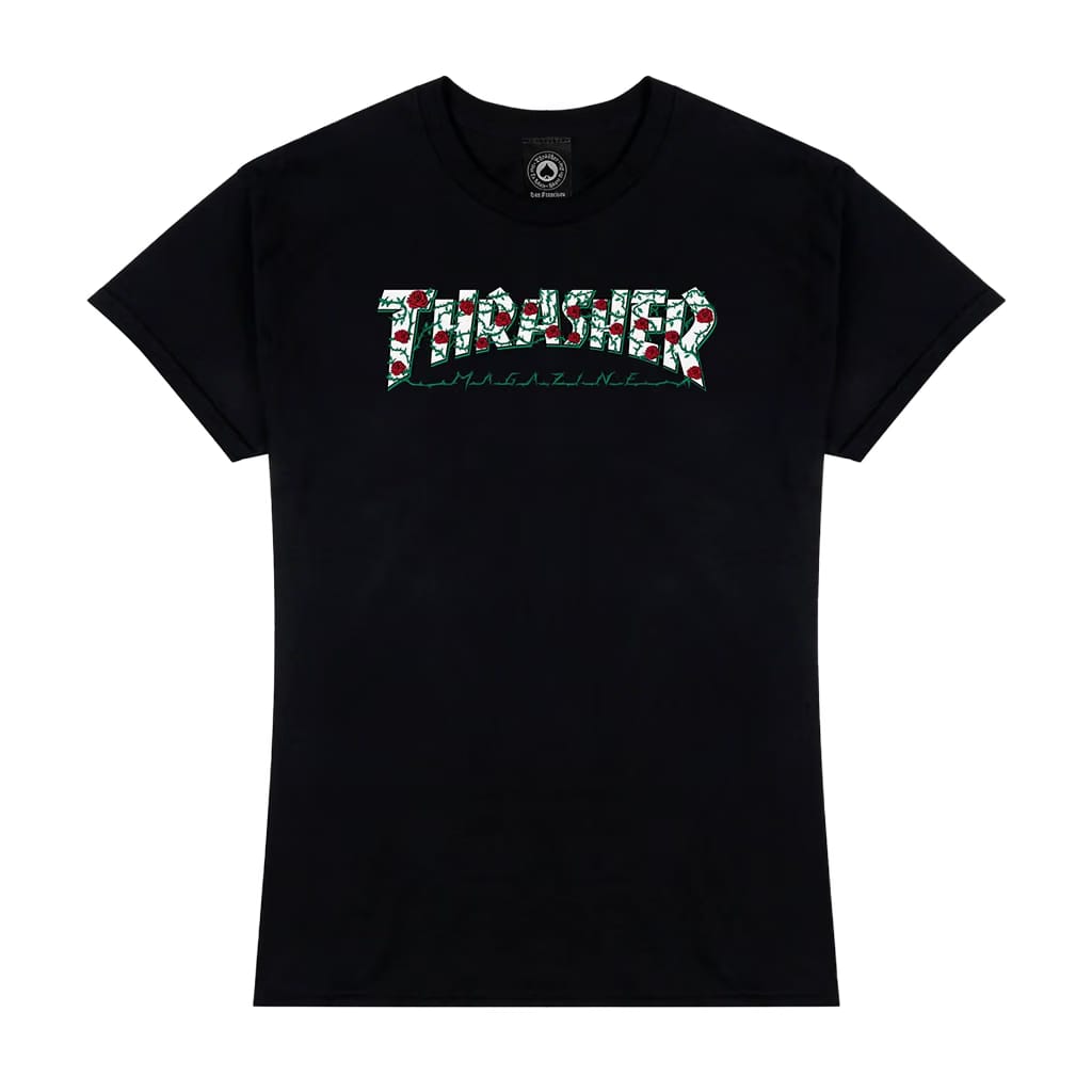 Thrasher Roses Girls T-Shirt Black