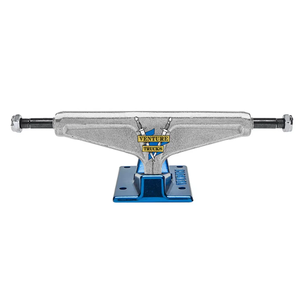 Venture V-Lights Crest Polished/Blue Skateboard Trucks High 5.6